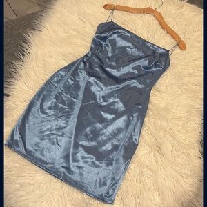 Windsor Gray Slip Mini Dress Spaghetti Strap Cocktail